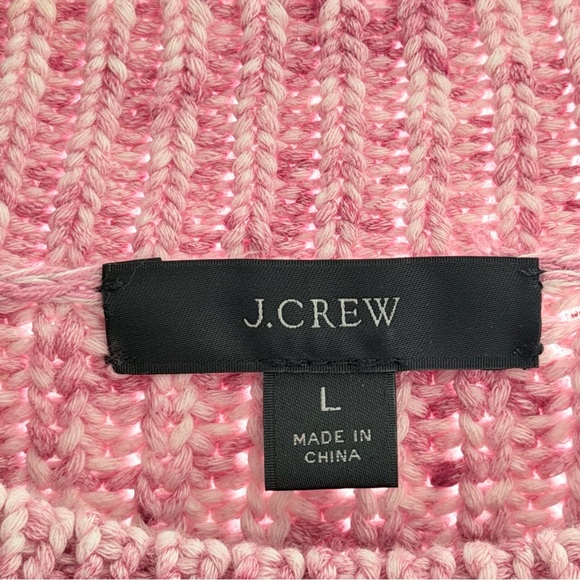 J.Crew Marled Cotton Blend Crewneck Sweater Raspberry Pink Size Large - Picture 5 of 6